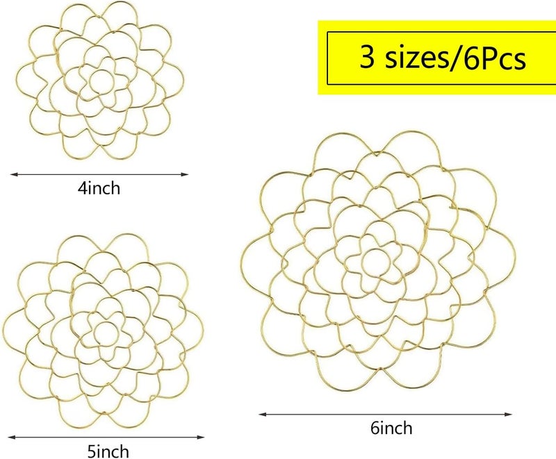 BetterJonny 6Pcs Flower Arrangement Holder, 4/5/6Inch Stainless Steel Wire Flower Arranging Tool DIY Floral Design Reusable Metal Frog Insert for Bouquets, Centerpieces, Tall/Short Vases - Image 5